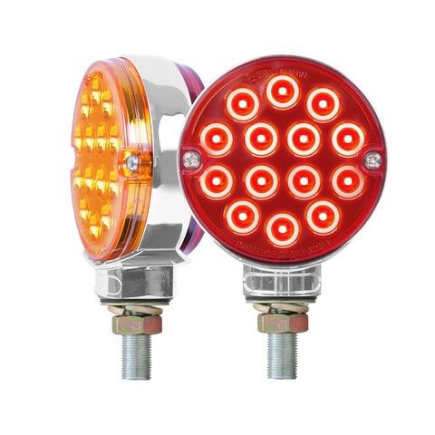 🔴 Round LED Truck Tail & Signal Lights (Red & Amber)