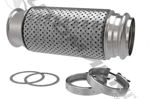 Perforated Exhaust Silencer – Flanged Filter Kit with Gaskets & Clamps