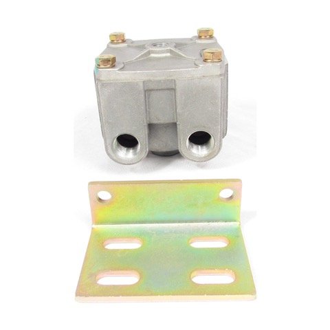 Compact Pneumatic Valve with Mounting Bracket – Industrial Control Assembly